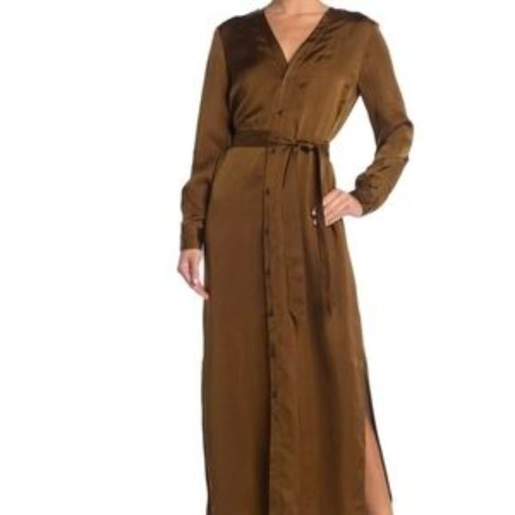 Billy Reid Paneled Robe Dress in Olive Size M - Picture 6 of 16